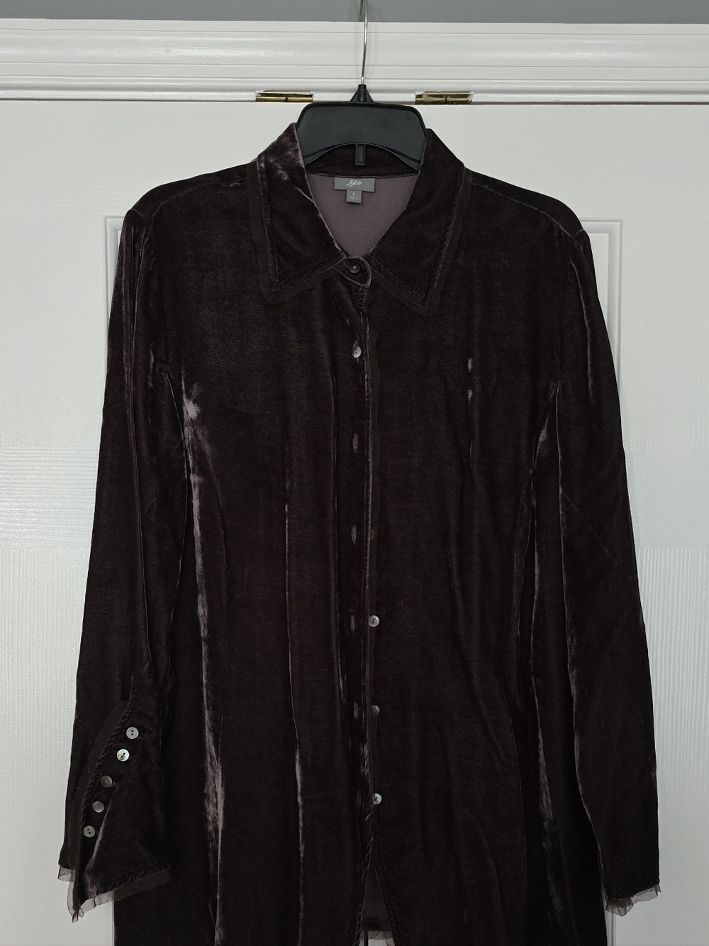 J. Jill Velvet Shirt Jacket in Chocolate Brown